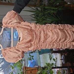 Elegant Pink Ruched Dress